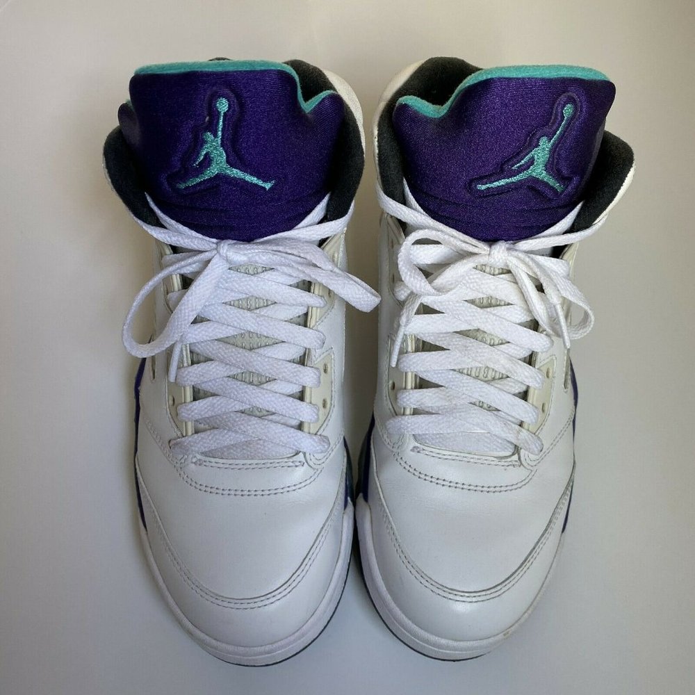 NIKE AIR JORDAN 5 RETRO WHITE BLUE SHOES SIZE 8